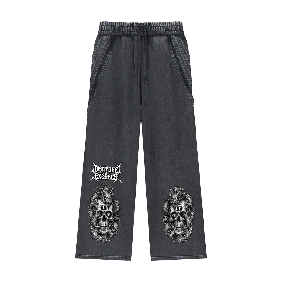 Ryū Skull Raw-Edge Sweatpants